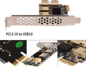 PCI-E PCI Express Riser Card 1x to 16x 1 to 4 USB 3.0 Slot Multiplier Hub Adapter For Bitcoin Mining Miner #269103