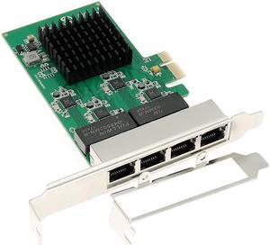 4 Gigabit Ethernet card PCI-E X1 4 RJ45 port interface 10/100/1000M Extension card