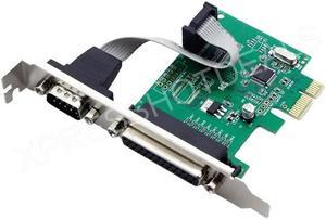 PCI-E PCI Express Serial COM DB9 RS-232 + DB25 Printer LPT Port Adapter