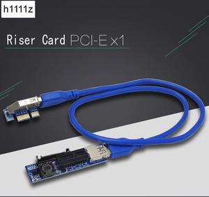 PCI-E PCI E Express 1X to 1X Extender Adapter Riser Card USB 3.0 Cable SATA Power for Miner Mining Motherboard PCI-E X1 Slot