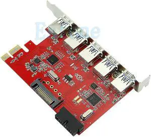 5 Port PCI-E PCI Express to USB3.0 HUB Card Adapter with 20pin for WIN 7 8 XP