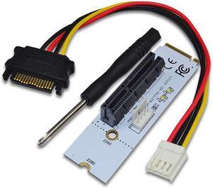 2pcs NGFF M.2 to PCI-E 4X Riser Card M2 Key M to PCIe X4 Adapter with LED Voltage indicator m.2 riser for Bitcoin Miner Mining
