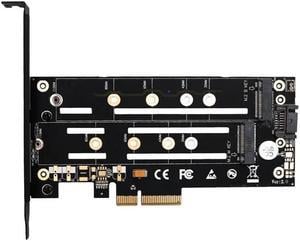 M.2 NGFF SSD NVME M Key+B Key to PCI-e PCI Express 3.0 4X Host Controller Expansion Card Pcie M2 Riser Card Adapter