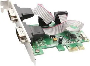 PCIe PCI-E PCI Express to Dual Serial DB9 RS232 RS-232 2 Port Expansion Controller Card Adapter