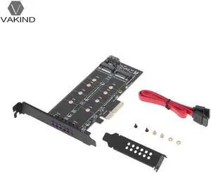 PCI-E 4X to NGFF SSD Adapter Card B Key M Key M.2 NGFF NVME Dual Interface PCI Express PCIE Adapter Card with SATA Cable