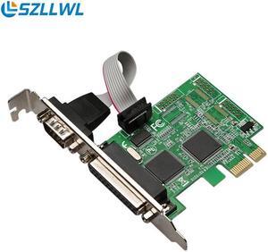 RS232 RS-232 Serial Port COM&DB25 Printer Parallel Port LPT to PCI-E PCI Express Card Adapter Converter