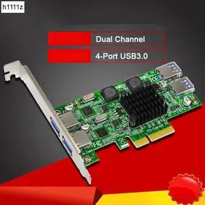 USB 3.0 PCI-E Card 4 Port USB3.0 5Gbps Dual Channel PCI-E to USB 3.0 Expansion Card Adapter For Desktop Computer Compontens