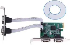 PCI-E to 4 Serial Port Expansion Card RS232 Interface Adapter Card for Printer
