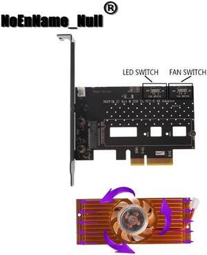 NGFF(M.2) NVME PCI-E SSD To PCI-E 3.0 4X Adapter Card + Cooling Fan For Desktop