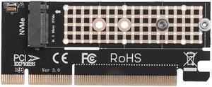 PCI-E M.2 NVMe SSD to PCI-E 3.0 16x M Key Port Adapter HDD Extender Expansion Card Connector Extender Converter Board Black
