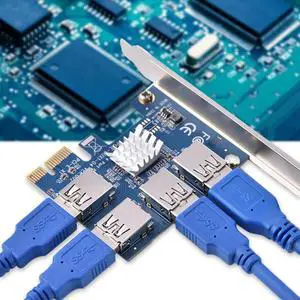 Add on Card PCI-E 1 to 4 PCI Express 16X Slots Riser Card PCI-E 1X to External 4 PCI-e Slot Adapter PCIe Port Multiplier Card