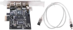 1 Set PCI-e 1X IEEE 1394A 4 Port(3+1) Firewire Card Adapter 6-4 Pin Cable For Desktop PC High Speed