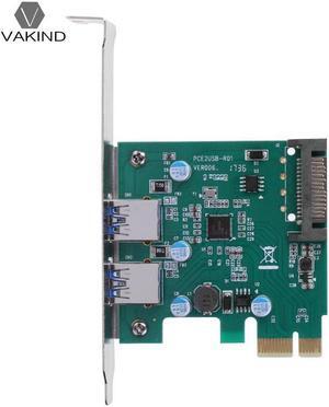 PC High-Speed PCI-E 2 Port PCI Express Expansion Card USB 3.0 SATA Power Adapter Card for Desktops PC Support the LINUX