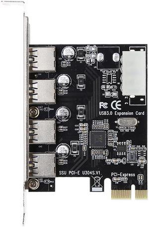 4 Port PCI-E to USB 3.0 HUB PCI Express Expansion Card Adapter 5 Gbps Speed Brand