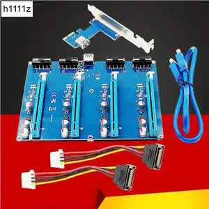 PCI-E 1x Expansion Kit PCI Express 1 to 4 Port PCI Express Switch Multiplier HUB Riser Card PCIE x1 to x16 Adapter for BTC Miner