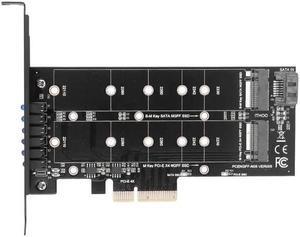 M.2 NGFF+NVME Adapter Card Dual 12V+3.3V voltage PCI-E 4X to NGFF SSD Adapter Card B-key+M-key for m2 2230/2242/2260/2280