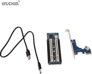 Desktop PCI-Express PCI-e to PCI Adapter Card PCIe to Dual Pci Slot Expansion Card USB 3.0 Add on Card for mining video card