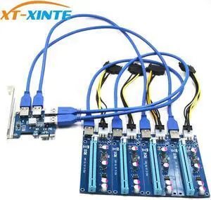 USB 3.0 PCI-E Express 1x to 16x Extender Riser Card Adapter Pcie 1 to 4 USB Convertor Graphics Video card for Miner BTC Litcoin
