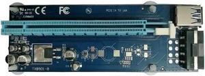 PCI Express Riser Card PCI-E 1X to 16X Graphics Card Extender with 6 FP Solid State Capacitor USB 3.0 SATA Cable for BTC Miner