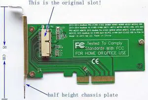 Adapter Card to PCIe X4 for 2013 2014 2015 MacBook Air A1465 A1466 2013 2014 2015 Pro A1502 A1398 Mac Pro ME253 MD878 SSD