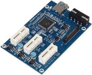 PCI-E To PCIe Riser Card 1 to 3 Port 1X Switch Multiplier Expander HUB Riser Expansion USB 3.0 PCI-E Post Card Pci Sata Adapter