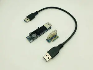 PCI-E X1 Extender Cable USB 3.0 Power SATA Extension Cord PCI Express 1X Riser Expansion Card for PC Network Cards Graphics Card
