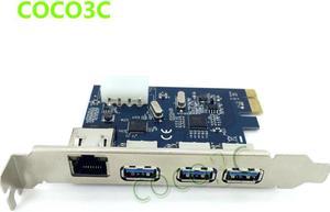 PCI-e to External 3 ports USB 3.0+ RJ45 Gigabit Ethernet Network card USB3.0 + 1000M LAN Combo PCI express card