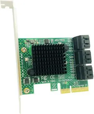 SATA Card 6 Port SATA 3.0 PCI-E PCI Express Controller Card with Bracket SATAIII 6Gbps Expansion Card Adapter Boards for Desktop