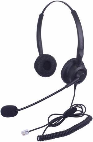 Wantek Call Center Headphone Headset with Mic for Yealink SIP-T22P T26P T32 T41P T48G and Huawe ET325 ET525 Telephone IP Phones