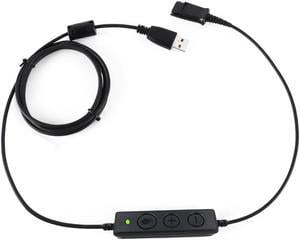 Shippping QD to USB Adapter Heaset Quick Disconnect to USB cable with Volume and Mute Switch for call center headsets