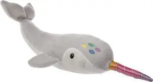 Mary Meyer Gray Neptune Narwhal Soft Toy, 11" including tusk Mary Meyer Gray Neptune Narwhal Soft Toy, 11" including tusk