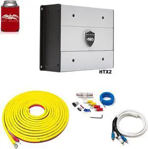 Wet Sounds HTX2 Package: 600 watt 2-channel amplifier & Stinger 7-Meter 4-Gauge Amplifier Wiring Kit w/ RCAs