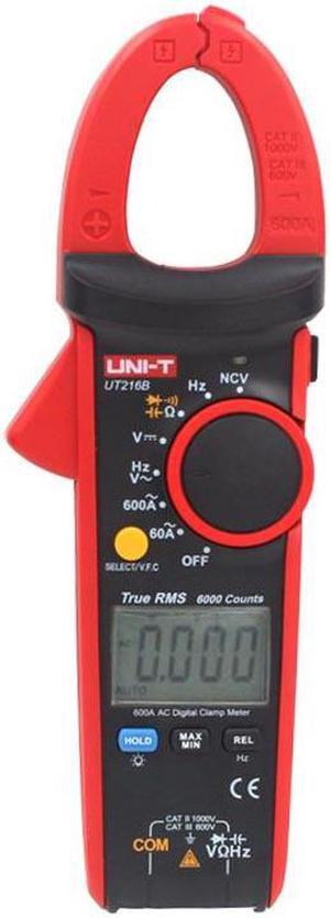 UNIT UT216B Digital Clamp Meter NCV VFC Diode LCD Backlight 600A True RMS Frequency Current Clamp Tester Multimetro
