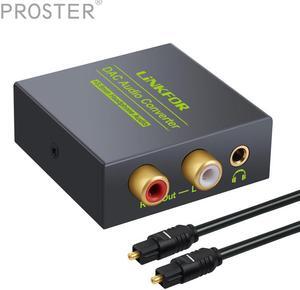 Proster Optical Fiber Coaxial RCA Toslink Signal to Digital Analog Audio Converter Adapter DACFor Home Theater DVD AMP