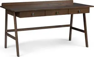 Rylie Solid Wood  60 inch Wide Desk in Natural Aged Brown