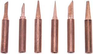6pcs/set Copper Iron Tip 900M-T Soldering Tip Electric Weldering Iron Head Solder Tool Set Soldering Rework Station - Gold