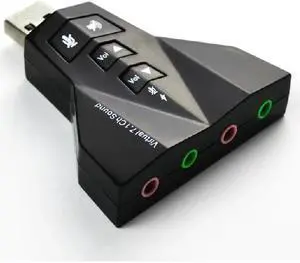Double Sound Card Virtual 7.1 Channel USB 2.0 Audio Adapter Dual Microphone and Headset 7.1Ch 3D Audio Sound Card
