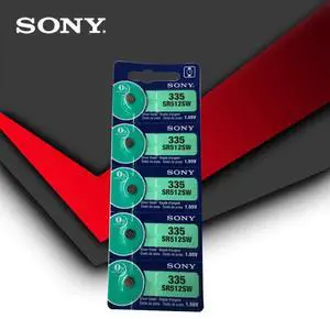 5pc Sony 335 SR512SW 1.55V Silver Oxide Button Cell Coin Battery MADE IN JAPAN 5pc Sony 335 SR512SW 1.55V Silver Oxide Button Cell Coin Battery MADE IN JAPAN