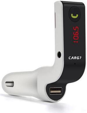 New USB Car MP3 Players 1PC G7 Hands-free Bluetooth Car Kit FM Transmitter USB Charger Adapter MP3 Player High Quality (White)