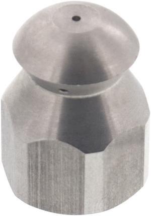 Erie Tools Button Nose 1/4" Drain Cleaning Nozzle 8.5 Orifice 500 PSI Stainless Steel for Sewer Pipe Water Jetter