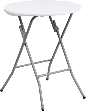 2-Foot Round Granite White Plastic Folding Table 2-Foot Round Granite White Plastic Folding Table