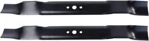 2 USA Mower Blades AYP485BP Mulching Blade Fits AYP® 141443 141443P 406713X431 Length 21-3/4 in. Width 2-1/4 in. Thickness 0.150 in. Center Hole 5/8 in. Side Hole 3/8 in. 22 in. Deck