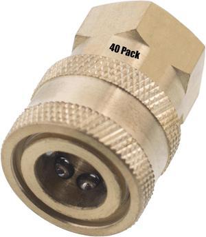 40 - 1/4in. FPT Female Brass Socket Quick Connect Coupler 4000 PSI 10 GPM for Pressure Washer Nozzle Gun Hose Wand