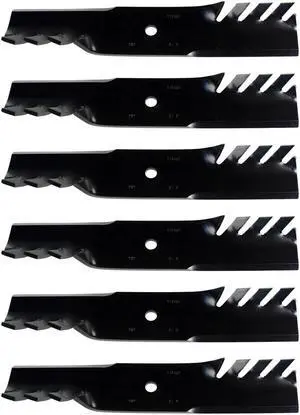 USA Mower Blades (6) CMB0613BP Toothed High Lift Blade Compatible with  Gravely® 00273000 04919100 539101496 Length 16 1/4 in. Width 3 in. Thickness .250 in. Center Hole 5/8 in. 48 in. Deck