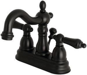 Kingston Brass KB1600AL 4 in. Heritage Centerset Lavatory Faucet, Matte Black
