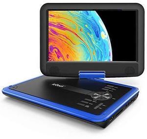 iegeek 11.5" portable dvd player with sd card/usb port, 5 hour rechargeable battery, eyeprotective screen, support avin/ out, region free, blue