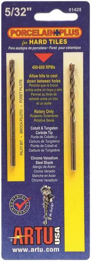 ARTU 5/32 In. x 3-1/8 In. Cobalt and Tungsten Carbide Glass & Tile Drill Bit