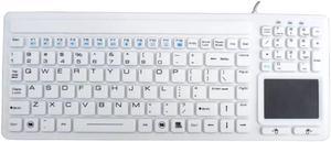 SolidTek Supermini Silicon Washable Keyboard KB-IKB107 with Touchpad USB Interface, White