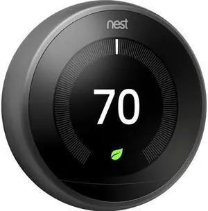 Google Nest 3rd Gen Learning Smart Wi-Fi App Control Thermostat, Black -  Certified Refurbished - Grade A