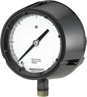 ASHCROFT 451279AS04L160# Process Pressure Gauge, 0 to 160 psi, 4 1/2 in Dial,